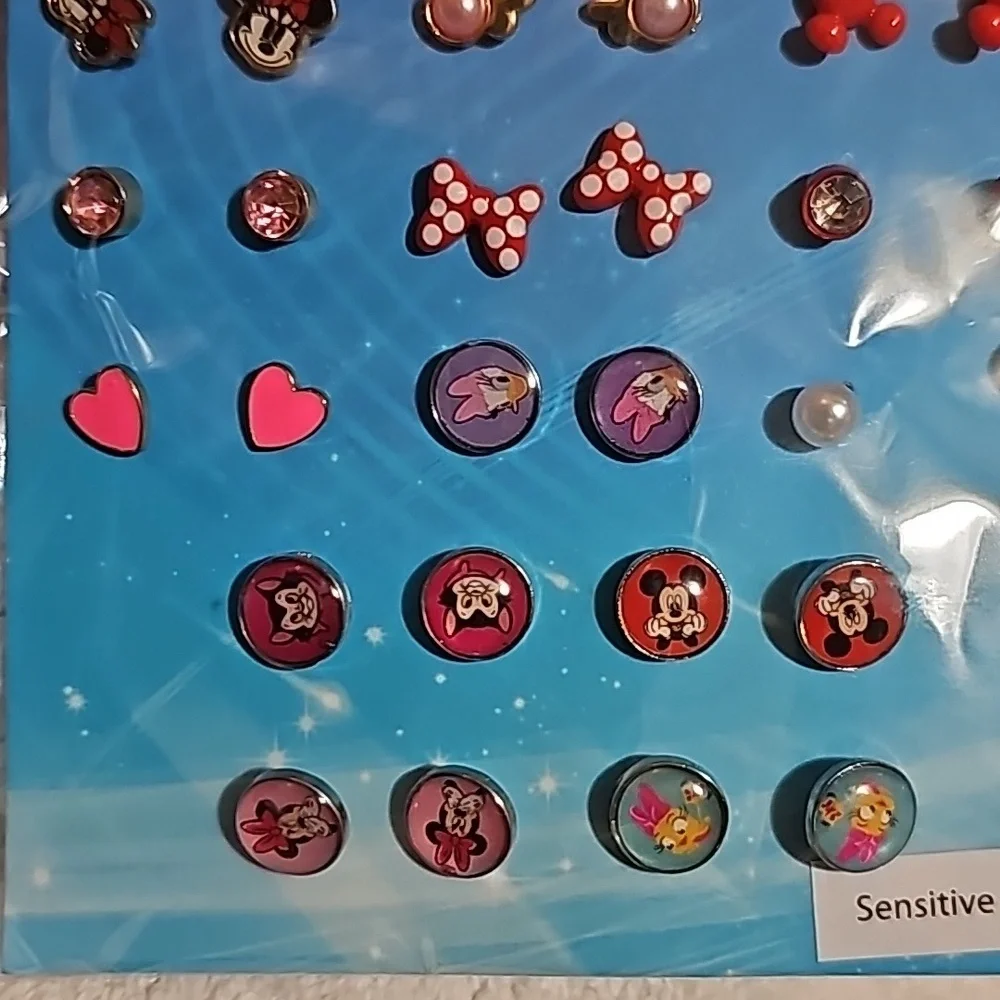 Disney Mickey, Minnie Mouse & Friends Stud Earrings One Pack of 16 Pairs New